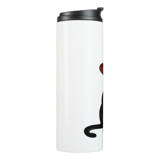 ダークレッドハットクラシックTシャツの神秘的な黒猫 タンブラー (回転左)