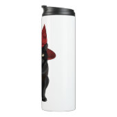 ダークレッドハットクラシックTシャツの神秘的な黒猫 タンブラー (回転右)