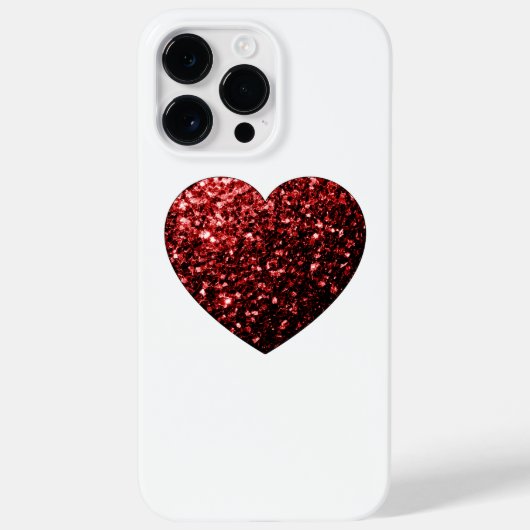 ダークレッドハートのスパンコール Case-Mate iPhoneケース (裏面)
