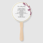 ダークレッドバイオレットパープルワイルドフラワー結婚式 プログラム ハンドファン (裏面)