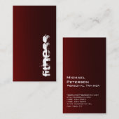 ダークレッドパーソナルトレーナーフィットネス名刺 名刺 (正面/裏面)