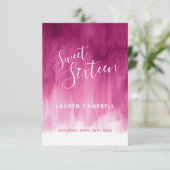 ダークレッドピンク抽象芸術アート甘い16 RSVPカード (スタンド正面)