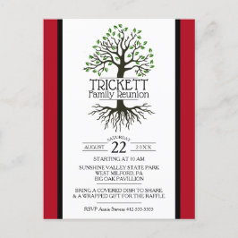 ダークレッドファミリーツリーファミリー懇親会 インビテーションポストカード