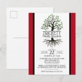 ダークレッドファミリーツリーファミリー懇親会 インビテーションポストカード (正面/裏面)