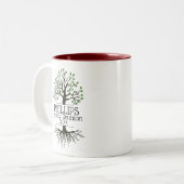 ダークレッドファミリーツリーファミリー懇親会 ツートーンマグカップ (正面左)