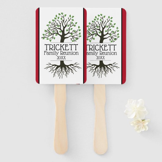 ダークレッドファミリーツリーファミリー懇親会 ハンドファン (正面&裏面)