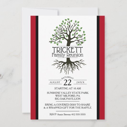 ダークレッドファミリーツリーファミリー懇親会 招待状 (正面)