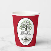 ダークレッドファミリーツリーファミリー懇親会 紙コップ (裏面)