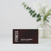 ダークレッドフィットネスパーソナルトレーナー名刺 名刺 (スタンド正面)