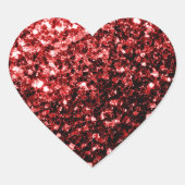 ダークレッドフェイクグリッターキラマー ハートシール (正面)