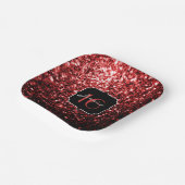 ダークレッドフェイクグリッタースパークラスグラマー甘い16 ペーパープレート (傾斜あり)