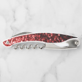 ダークレッドフェイクグリッタースパークルズモノグラム ソムリエナイフ (裏面)