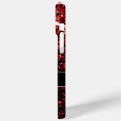 ダークレッドフェイクグリッタースパークルズモノグラム Case-Mate iPhoneケース (裏面 / 左)