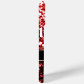 ダークレッドフェイクグリッタースパークルズモノグラム Case-Mate iPhoneケース (裏面 / 右)