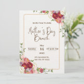 ダークレッドフラワーマザーズデイ招待状 招待状 (スタンド正面)