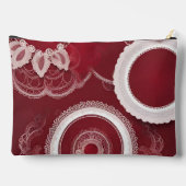 ダークレッドフローラAIアート アクセサリーポーチ (裏面)