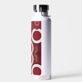 ダークレッドフローラAIアート ウォーターボトル (左面)