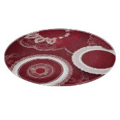 ダークレッドフローラAIアート カッティングボード (角)