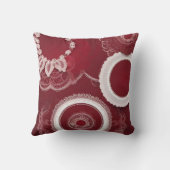 ダークレッドフローラAIアート クッション (裏面)