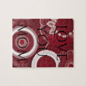 ダークレッドフローラAIアート ジグソーパズル (横)