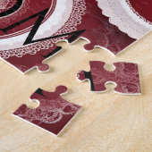 ダークレッドフローラAIアート ジグソーパズル (側面)