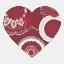 ダークレッドフローラAIアート ハートシール