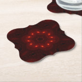 ダークレッドブルゴーシックレーススノーフレーク ペーパーコースター (アングル)