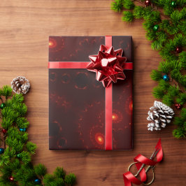 ダークレッドブルゴーシックレーススノーフレーク ラッピングペーパー