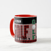 ダークレッドプレイドゴルフ/ DIY背景色 マグカップ (正面左)