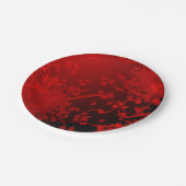 ダークレッドプレートデザイン ペーパープレート (アングル)