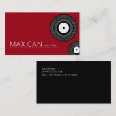 ダークレッドプロフェッショナルソングライターミュージシャン 名刺 (正面/裏面)