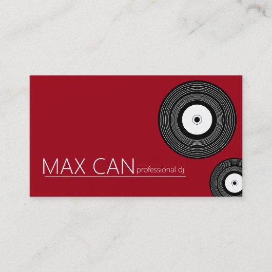 ダークレッドプロフェッショナルDj,ミュージシャン 名刺 (正面)