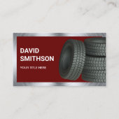 ダークレッドホイールアライメントカータイヤショップ 名刺 (正面)