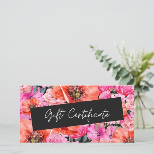 ダークレッドポピーフローラギフト券 (スタンド正面)