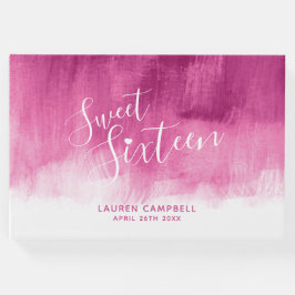 ダークレッドモダンピンクsweet sixteenカスタム ゲストブック