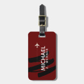 ダークレッドモノグラム荷物タグ ラゲッジタグ (正面縦)