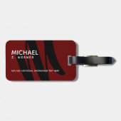 ダークレッドモノグラム荷物タグ ラゲッジタグ (裏面横)