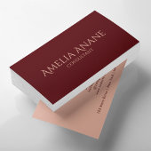 ダークレッドユニークバーガンディースクリプトの名刺