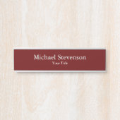 ダークレッドユニークミニマエレガントモダンリスト サインプレート (正面)