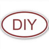 ダークレッドユーロスタイル楕円 シール (正面)