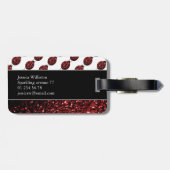 ダークレッドラディバグフェイクグリッタースパークルズモノグラム ラゲッジタグ (裏面横)