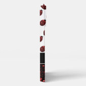 ダークレッドラディバグフェイクグリッタースパークルズモノグラム iPhoneケース (右側面)