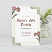 ダークレッドリリー誕生日招待状 招待状 (スタンド正面)