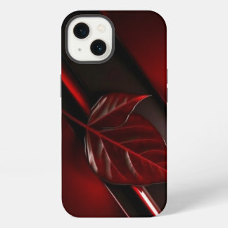 ダークレッドリーフテクスチャiPhone 13 バックカバー iPhone 13ケース