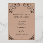 ダークレッドロイヤリティフォイル結婚式招待状 箔招待状 (裏面)