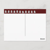 ダークレッドロケットシップ誕生日パーティー ポストカード (裏面)