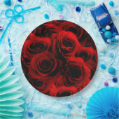 ダークレッドローズフォーユープレート ペーパープレート (パーティー)