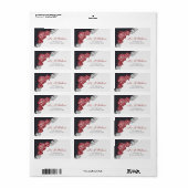 ダークレッドローズ結婚差出人住所ラベル ラベル (フルシート)