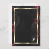 ダークレッドローゼス金ゴールドフレームブラックキンセアニラ 招待状 (裏面)