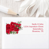 ダークレッドロー結婚ズズネーム差出人住所 ラベル (インサイチュ)